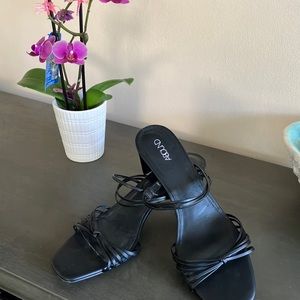 2 inch sandals black